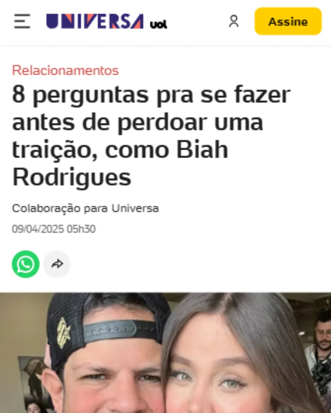 8 perguntas pra se fazer antes de perdoar uma traição, como Biah Rodrigues