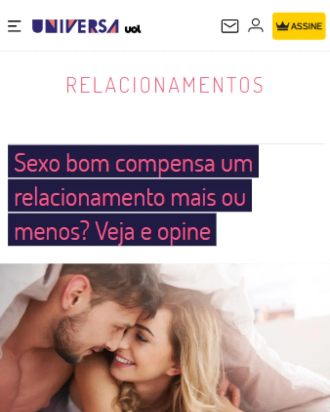 Sexo bom compensa um relacionamento mais ou menos? Veja e opine